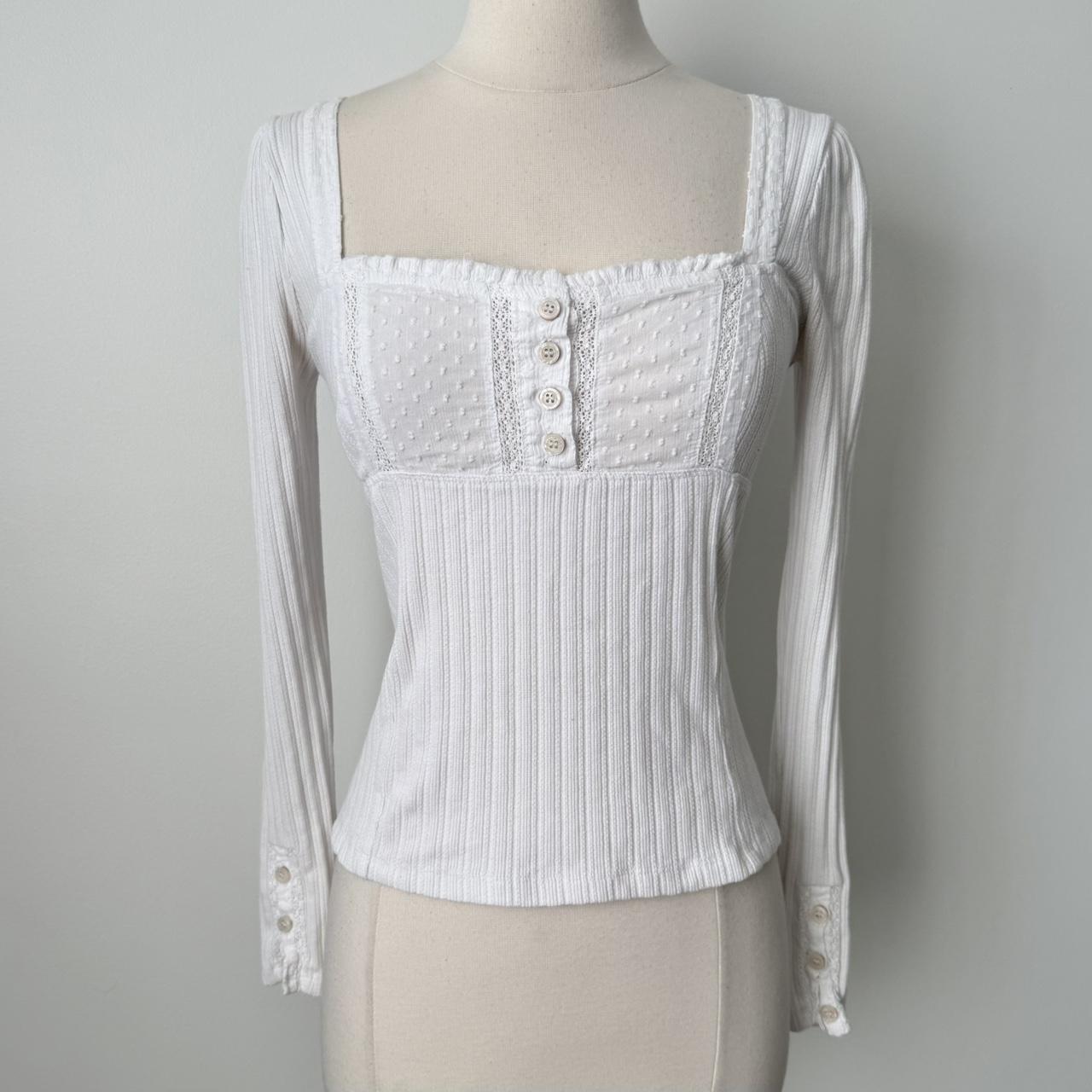 Free People ribbed milkmaid long sleeve (S)