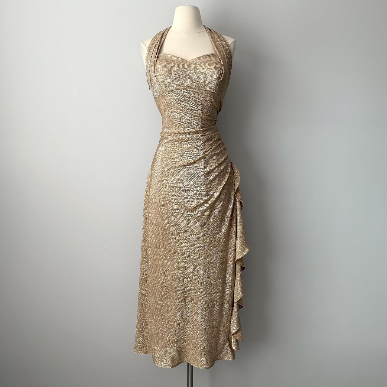 Blondie Nites gold prom dress (fits M/L)