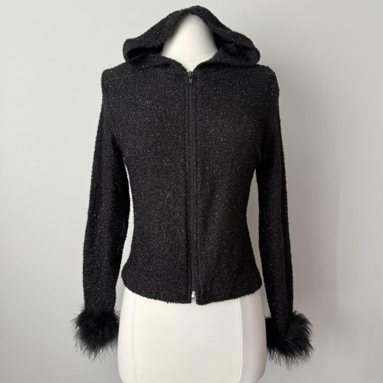 A’gaci Y2K fur trim zip up hoodie (L)
