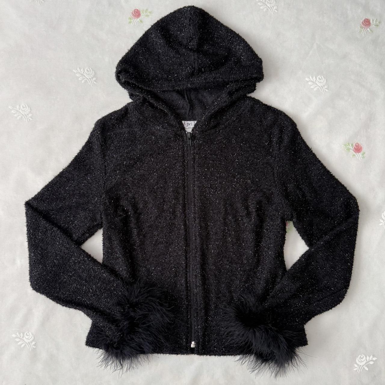 A’gaci Y2K fur trim zip up hoodie (L)