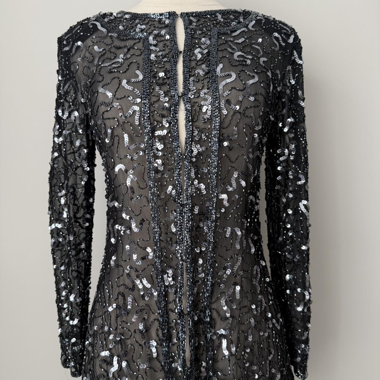 Vintage silk beaded cardigan (XS)
