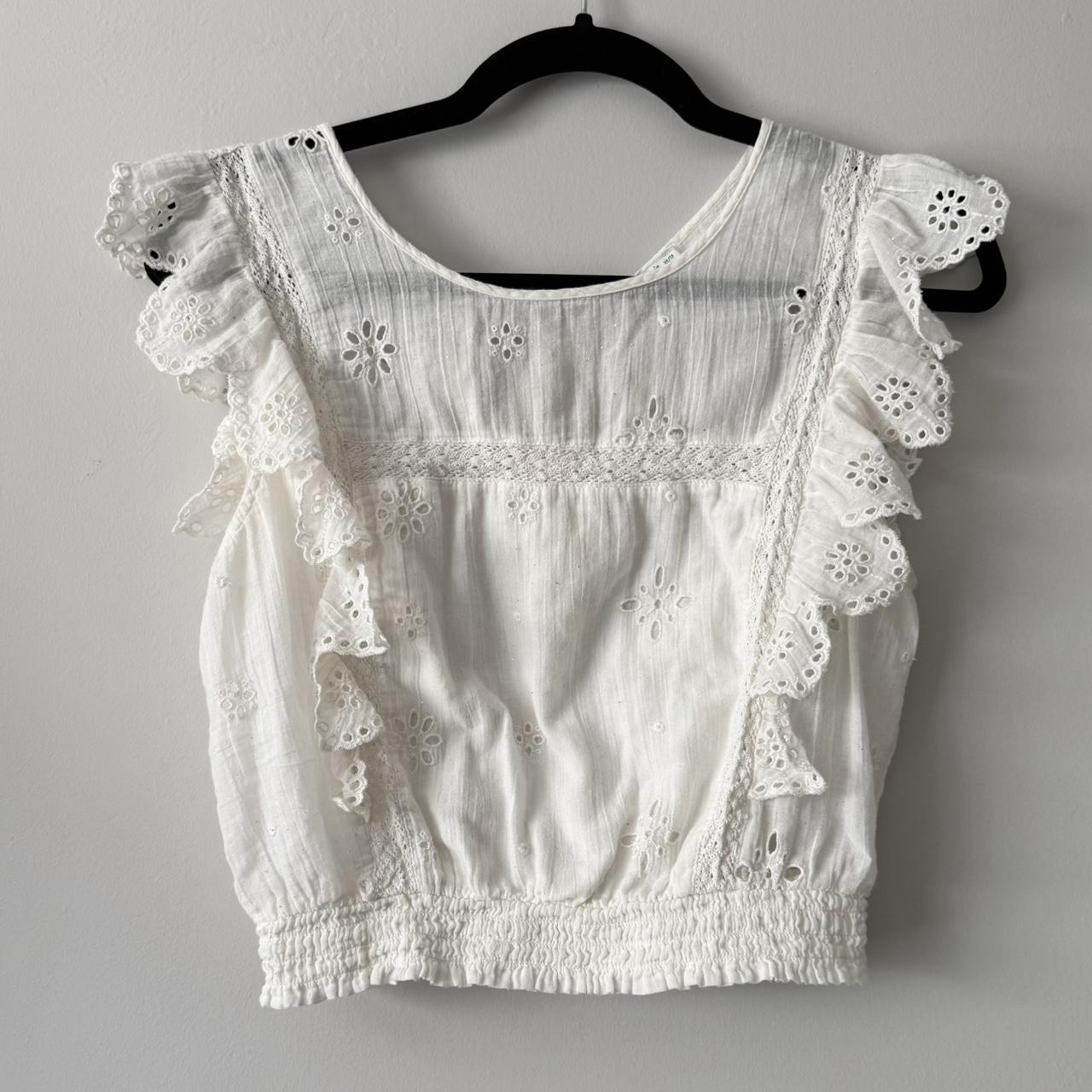 Aerie boho cream eyelet blouse (XS)