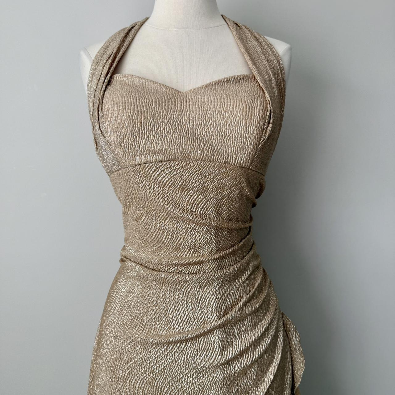 Blondie Nites gold prom dress (fits M/L)