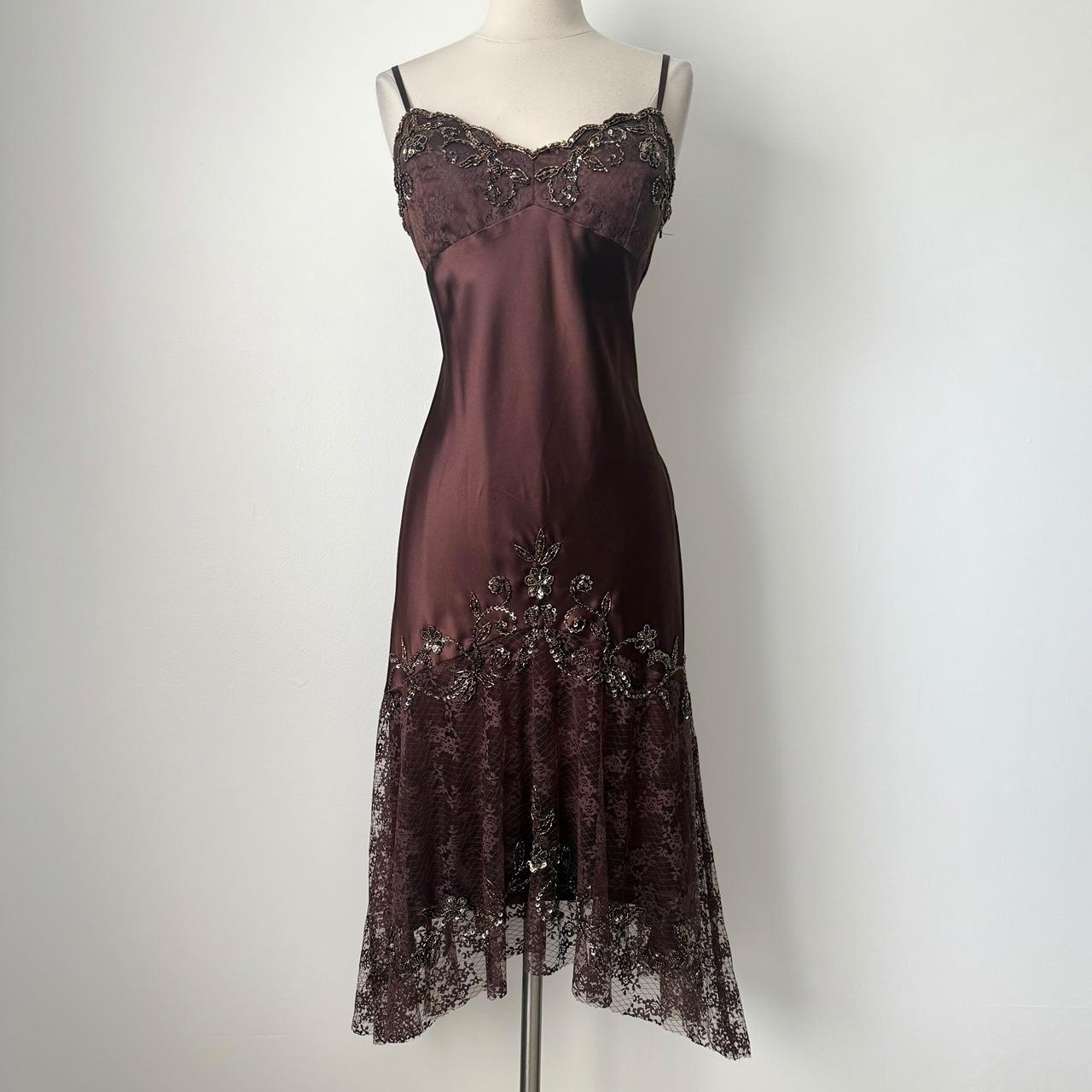 Xscape whismigoth satin beaded dress (14)