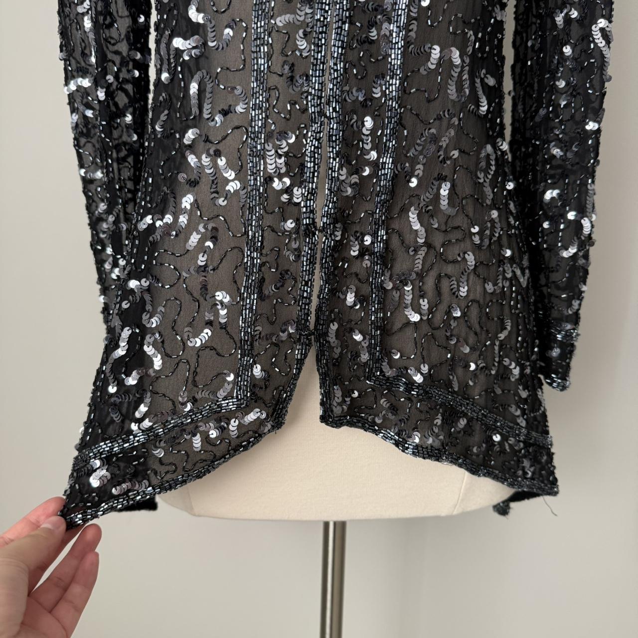 Vintage silk beaded cardigan (XS)