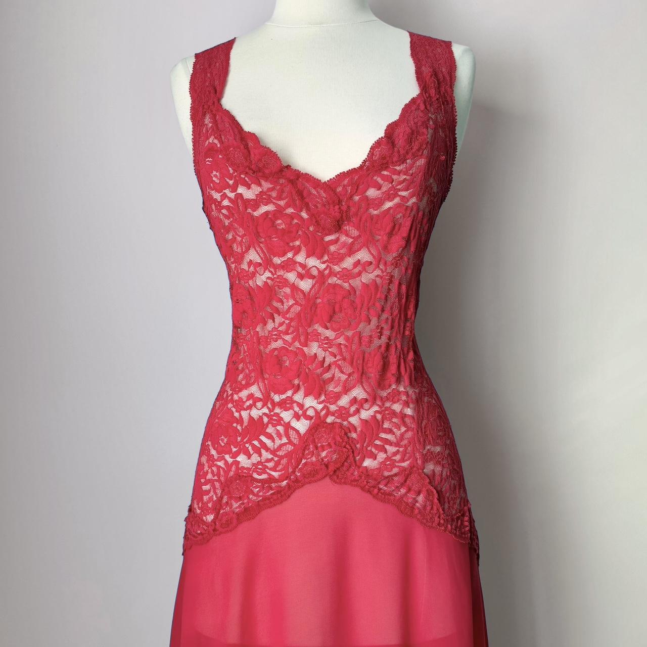 Victoria’s Secret lace chiffon maxi slip (L)