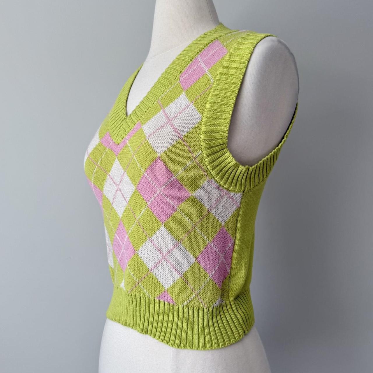 Argyle green sweater vest (S)