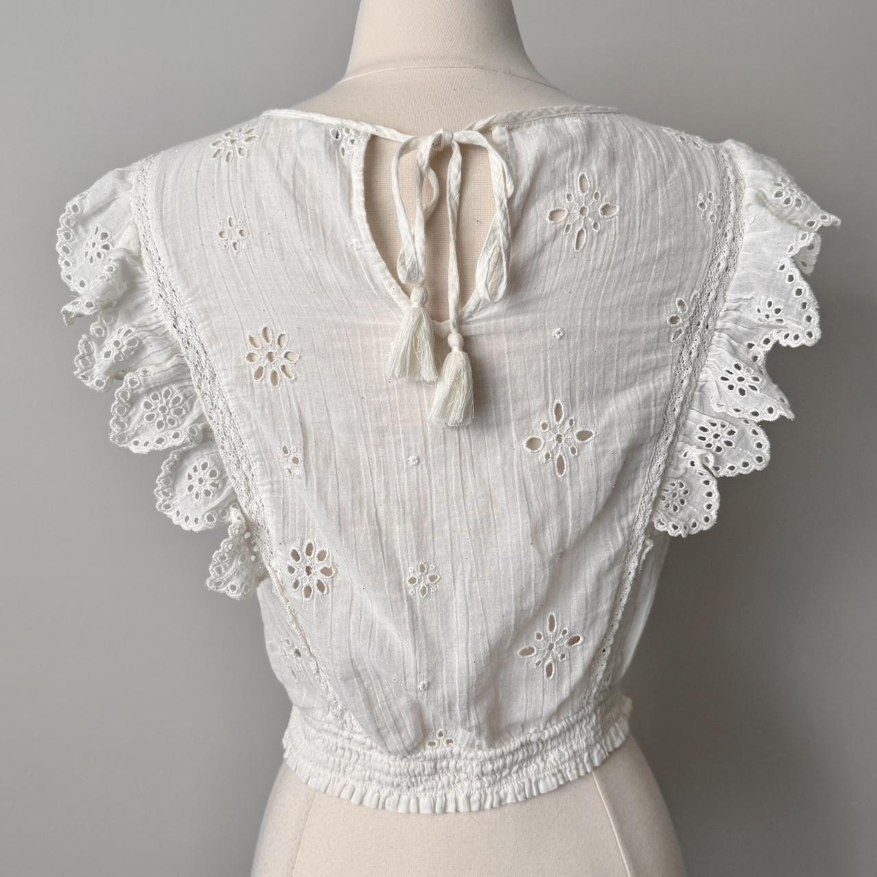 Aerie boho cream eyelet blouse (XS)