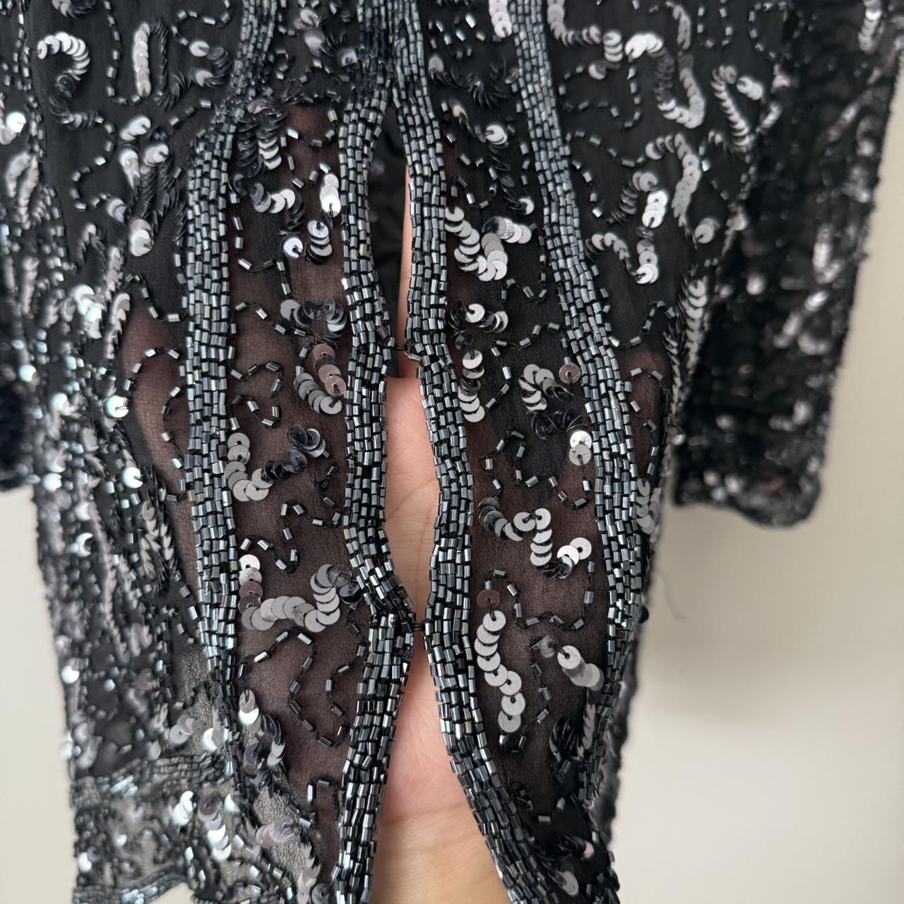 Vintage silk beaded cardigan (XS)