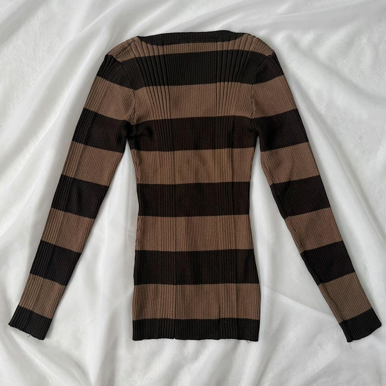 Derek Heart grunge striped henley sweater (M)
