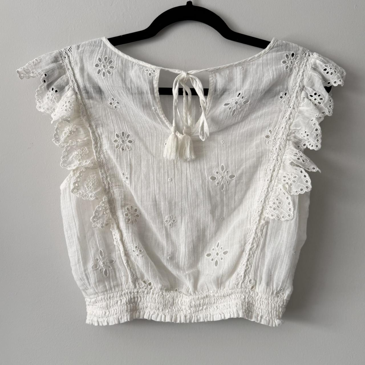 Aerie boho cream eyelet blouse (XS)