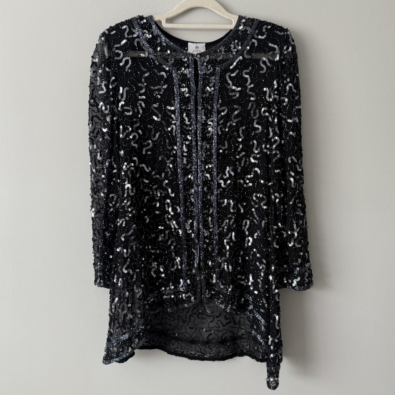 Vintage silk beaded cardigan (XS)