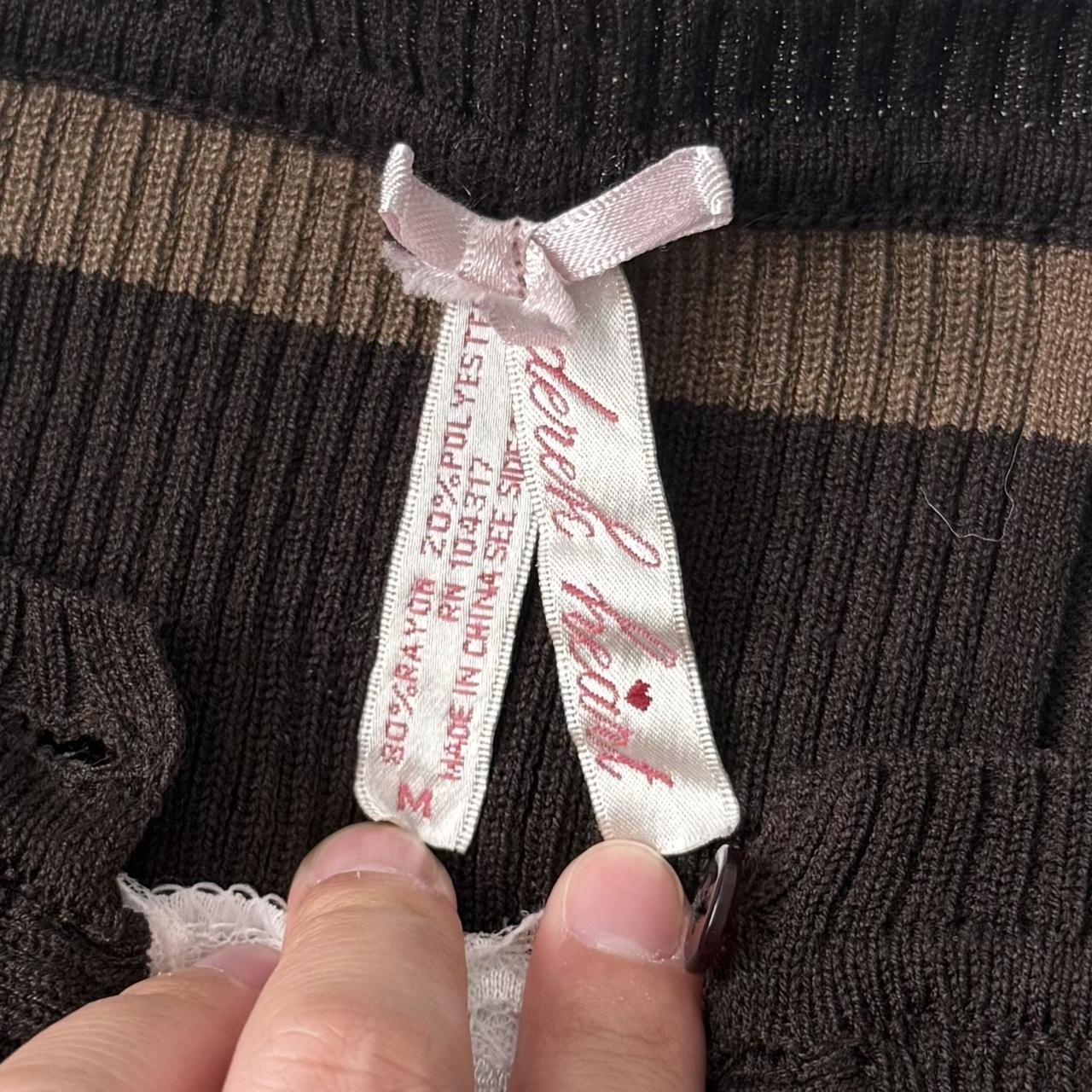 Derek Heart grunge striped henley sweater (M)