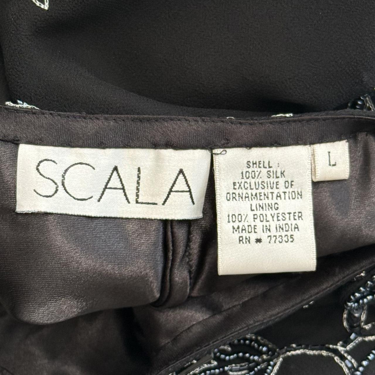 Scala silk beaded asymmetric dress (L)