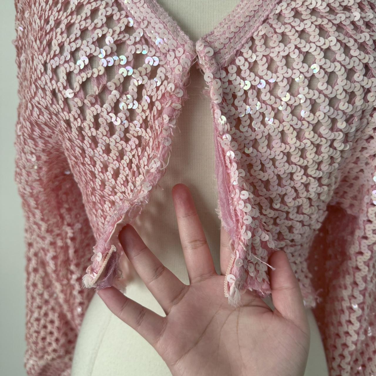 Crocheted sequin cardigan sweater (fits XS-S)