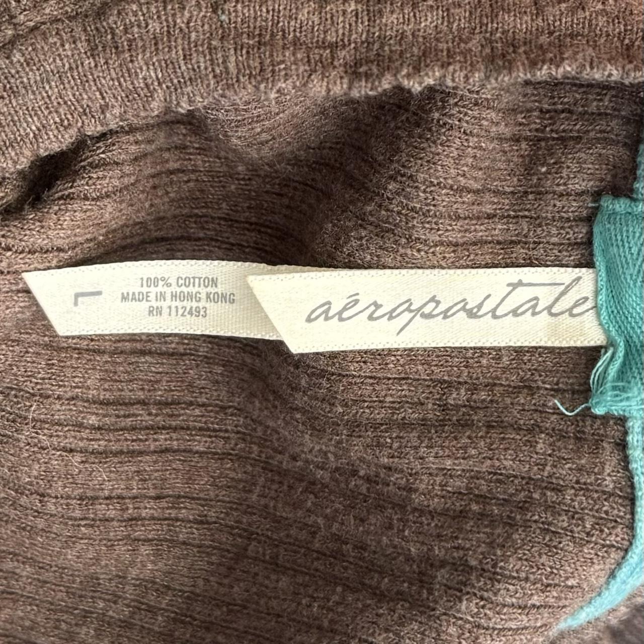 Aeropostale ribbed brown henley top (L)