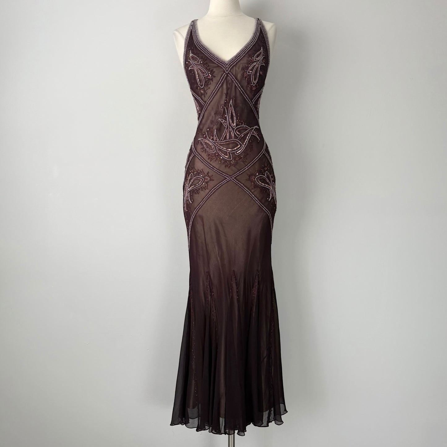 Adrianna Papell silk beaded maxi dress (6)