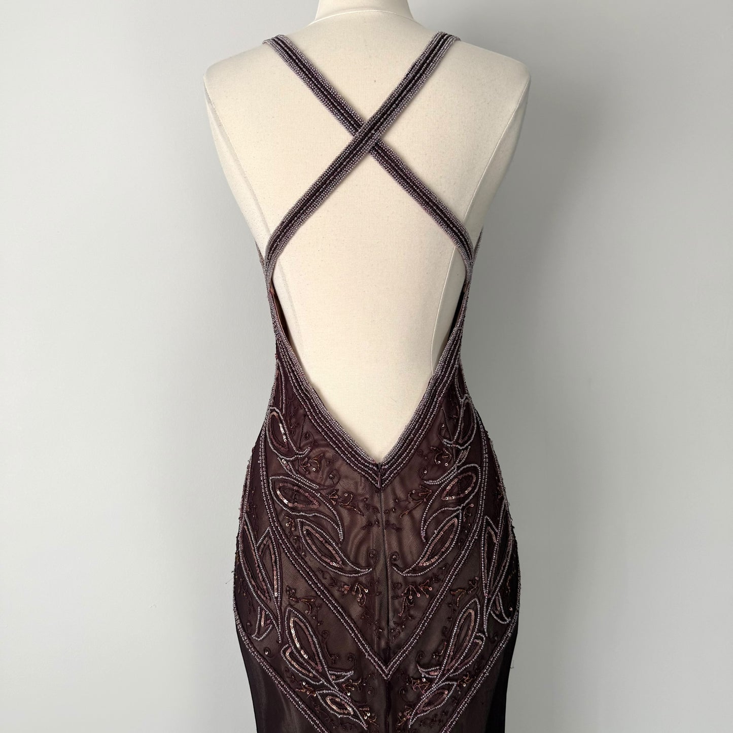 Adrianna Papell silk beaded maxi dress (6)