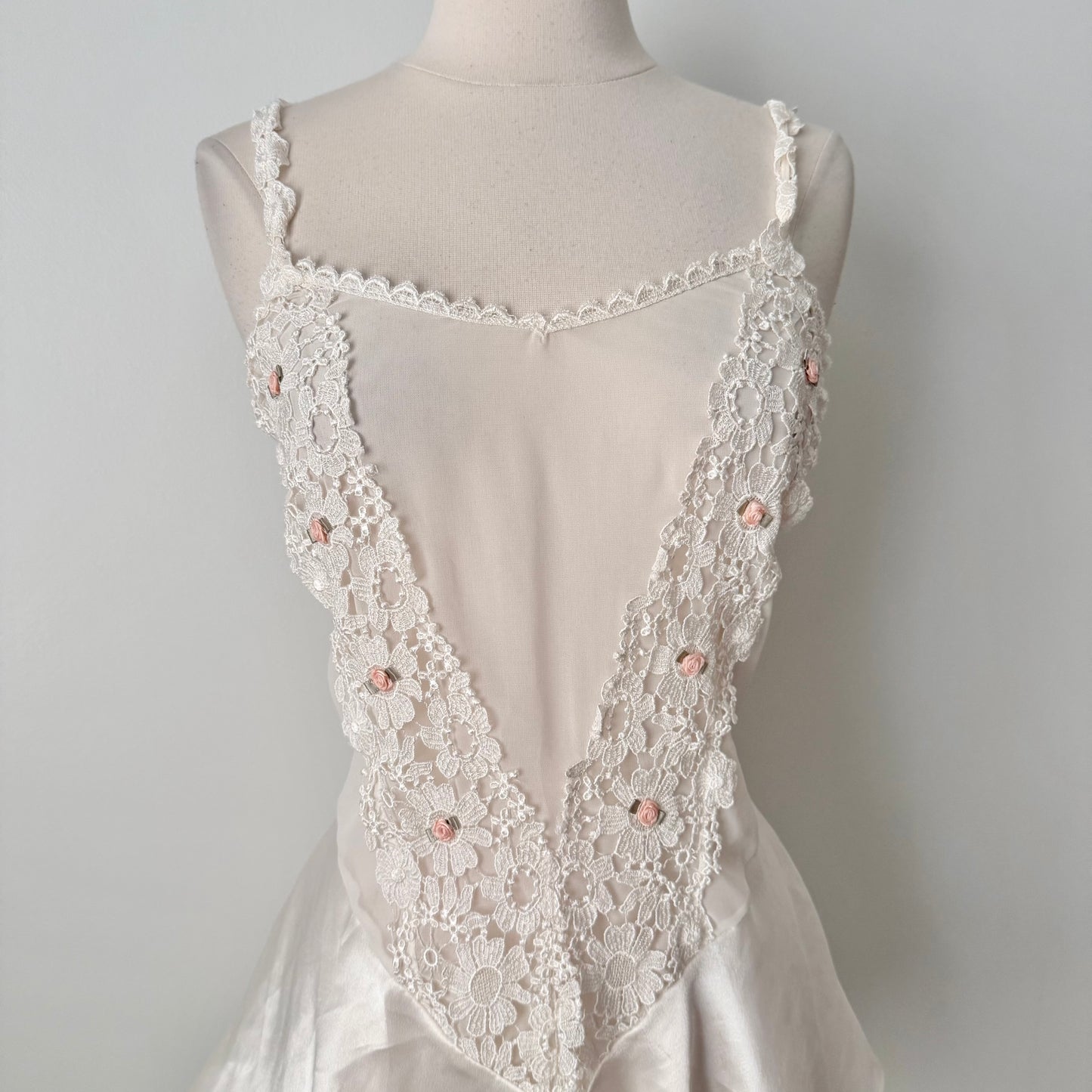 Flora Nikrooz satin chiffon slip dress (M)