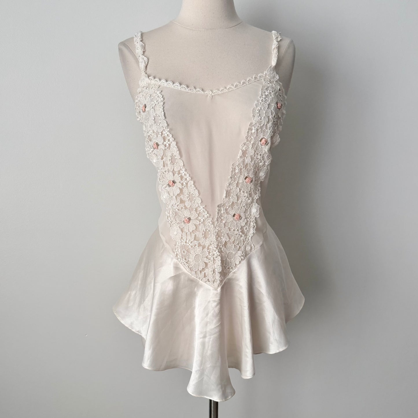 Flora Nikrooz satin chiffon slip dress (M)