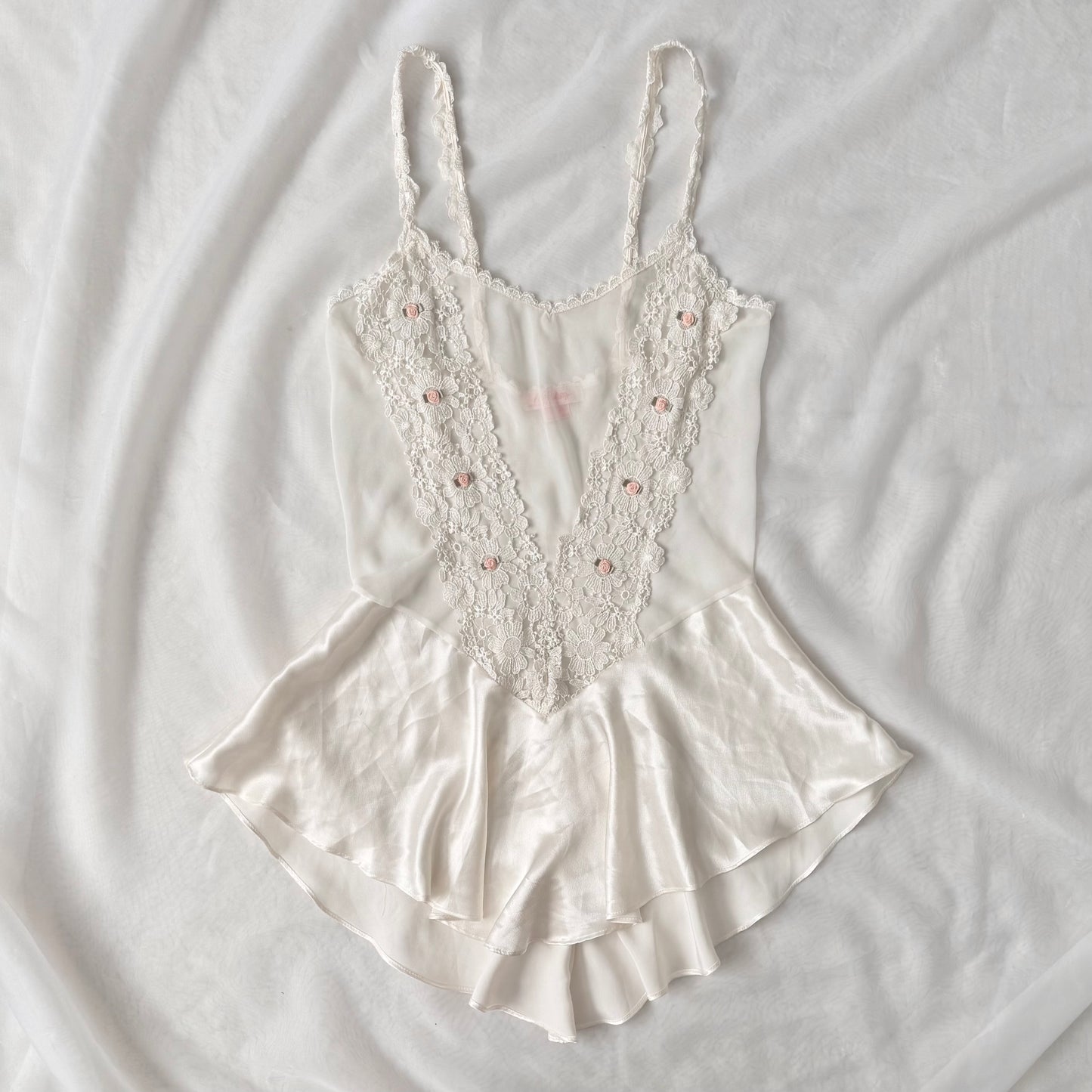 Flora Nikrooz satin chiffon slip dress (M)