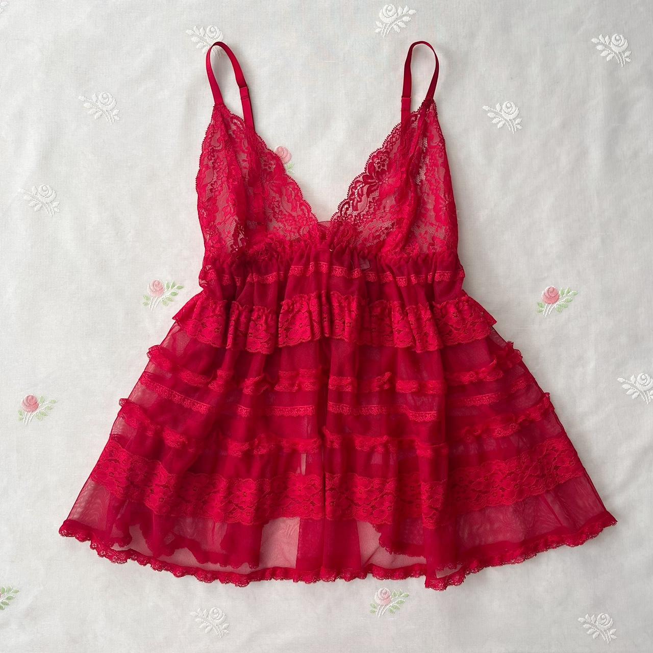 Victoria’s Secret lace tiered slip dress (L)