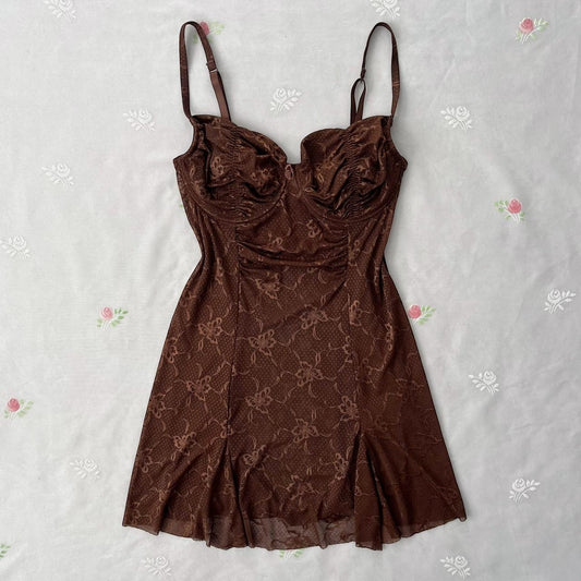 Rampage brown babydoll slip dress (fits XL)