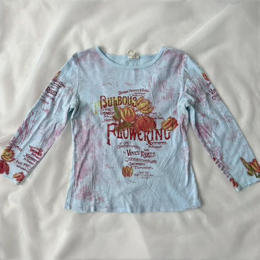 Susan Lawrence floral patterned shirt (L)