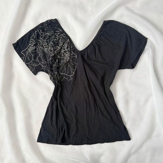 Mossimo grunge floral graphic blouse (M)