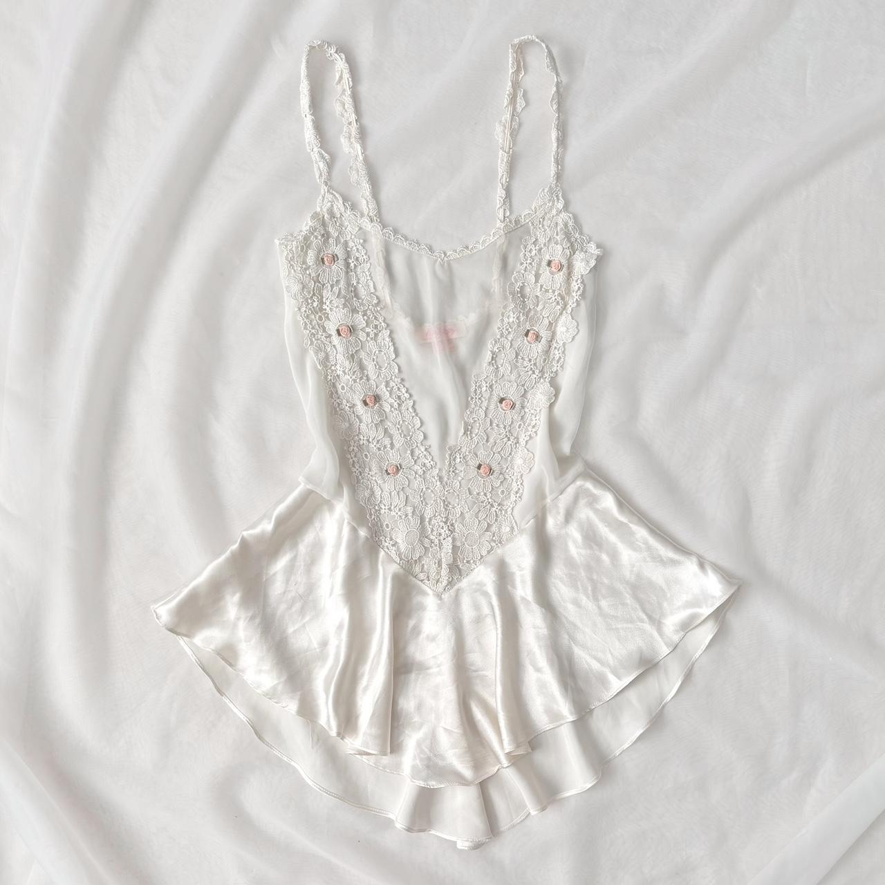 Flora Nikrooz satin chiffon slip dress (M)