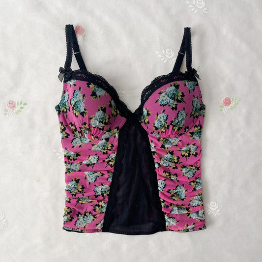 Betsey Johnson floral bustier (34C)