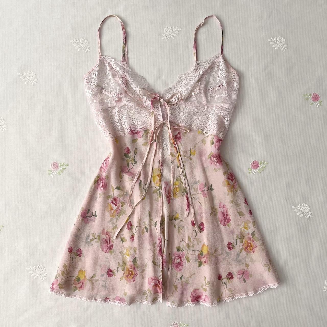 Victoria’s Secret floral silk slip dress (S)