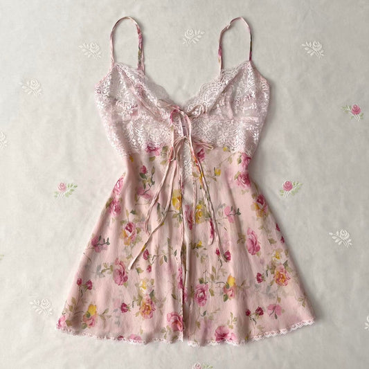 Victoria’s Secret floral silk slip dress (S)