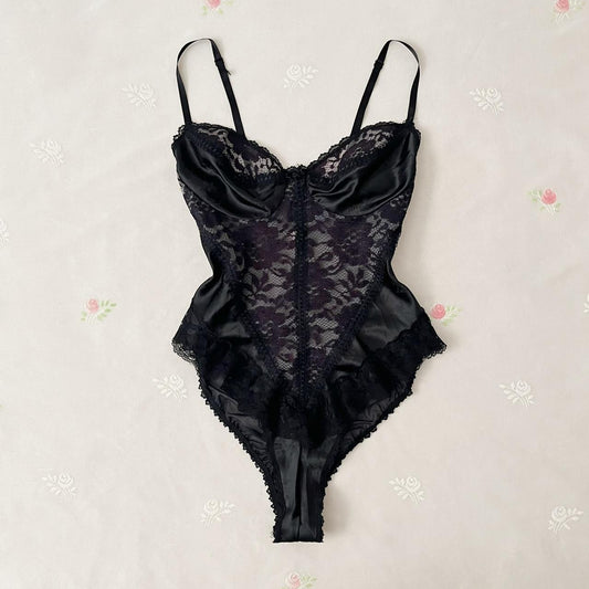 Emil Bole satin lace bodysuit (L)