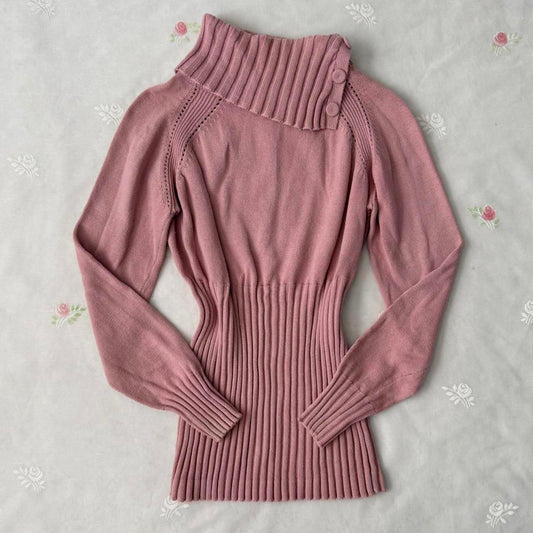 Axcess pink ribbed sweater (M)
