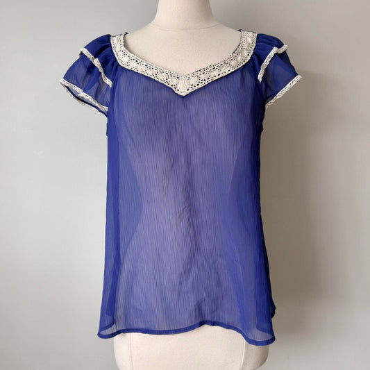 Anna sheer chiffon blouse (M)