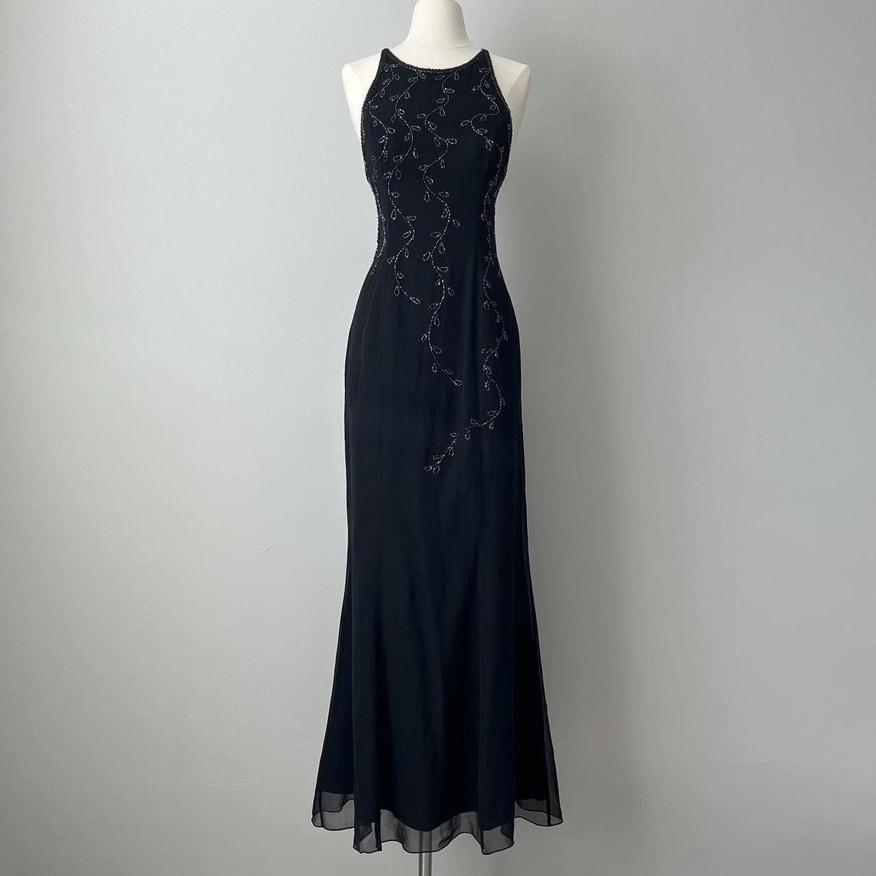 Dollar vintage silk beaded maxi gown (S)