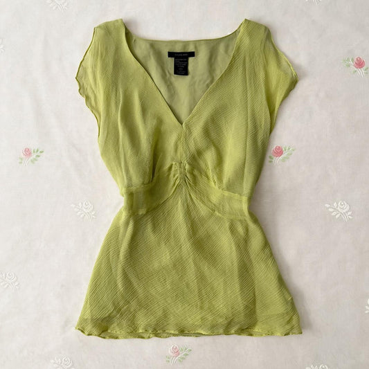 Silkland silk green blouse (M)