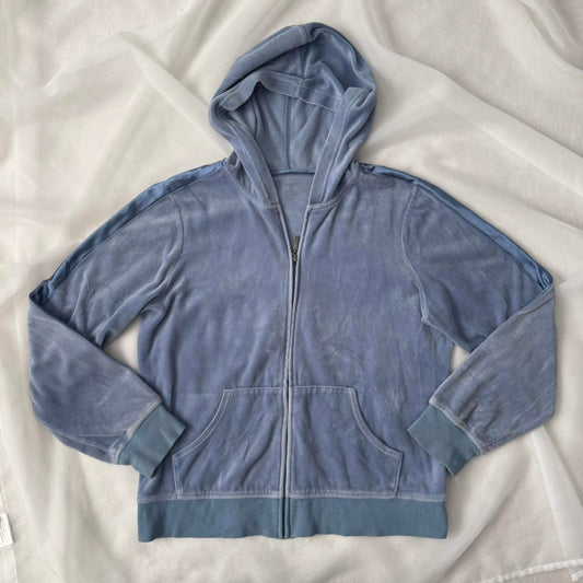 Blue velvet zip up sweatshirt (fits XL)