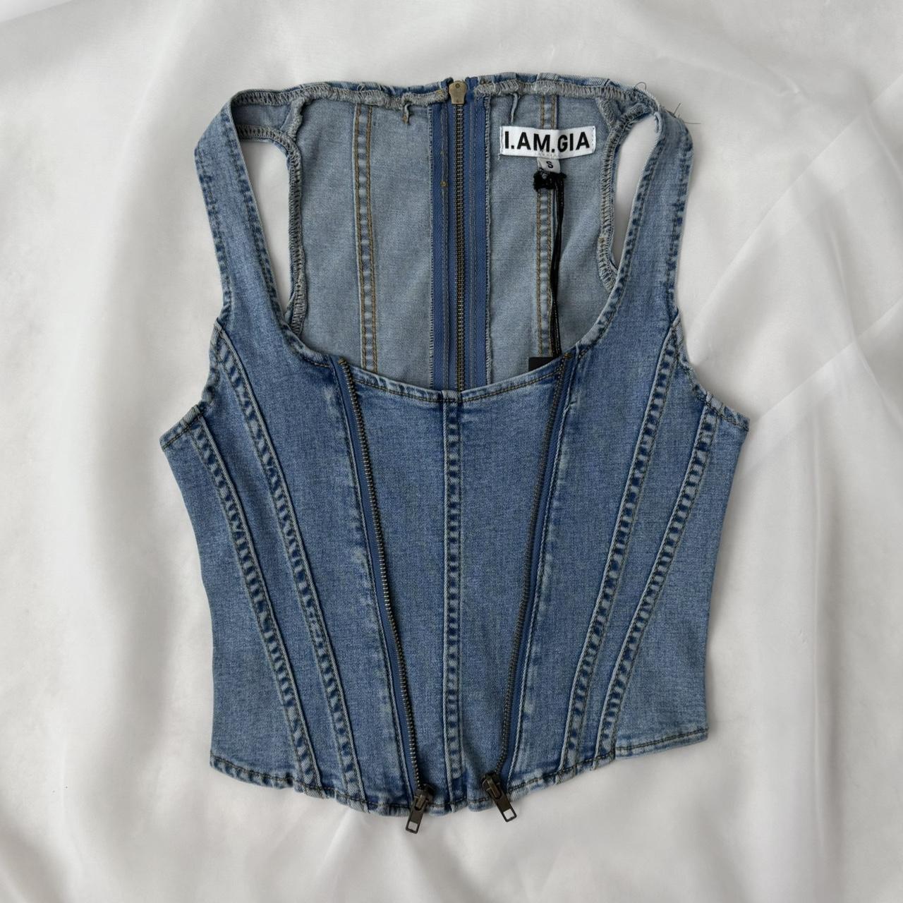 I.AM.GIA denim corset tank top (S)