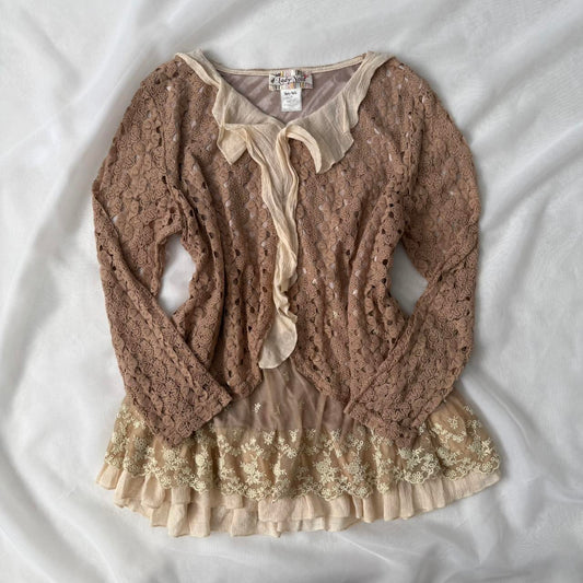 Lady Noir crocheted fairy sweater (fits XL)