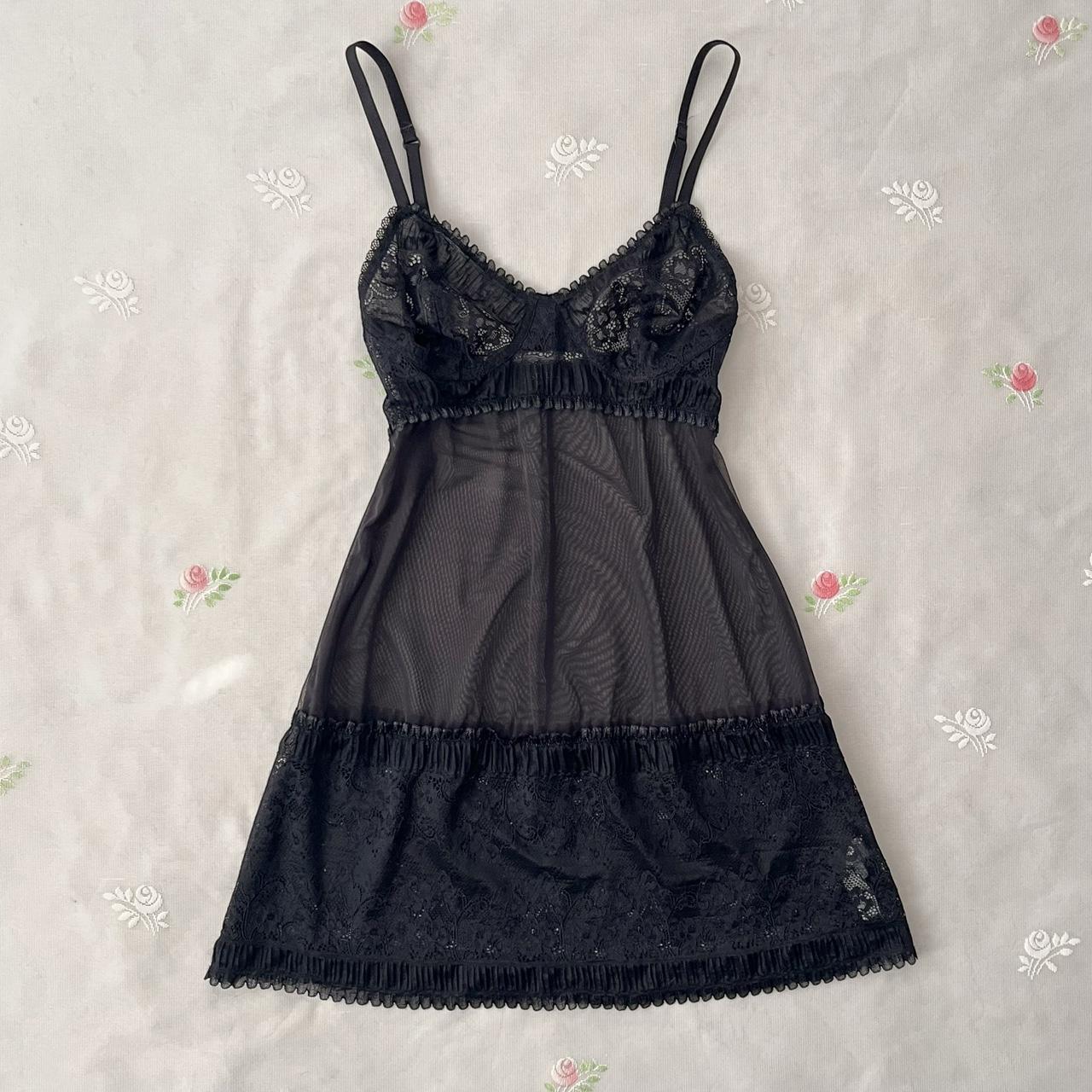 La Perla black mesh slip dress (2)