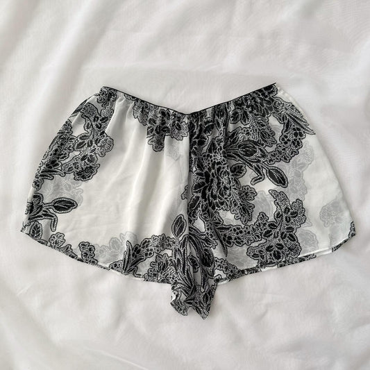 Floral chiffon pajama shorts (L)