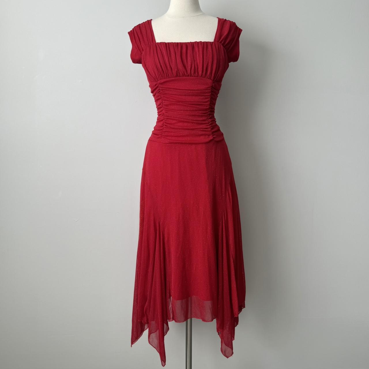 Mariposa sparkly ruched midi dress (S)