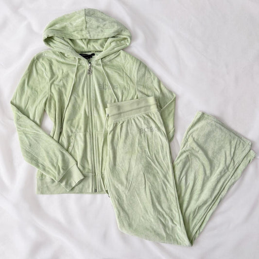 Velvet green BCBG sweat suit set (L)
