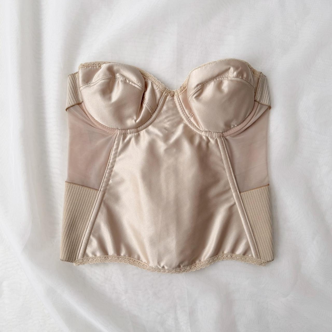 Flattering Me tan satin bustier corset (36B)