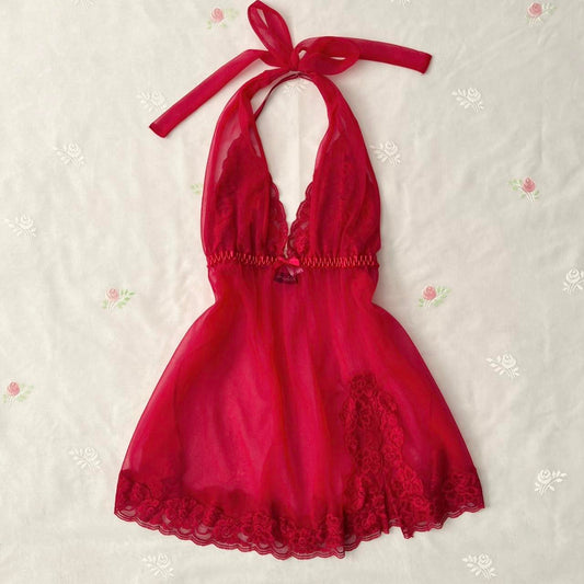 Frederick’s of Hollywood red halter slip (XL)