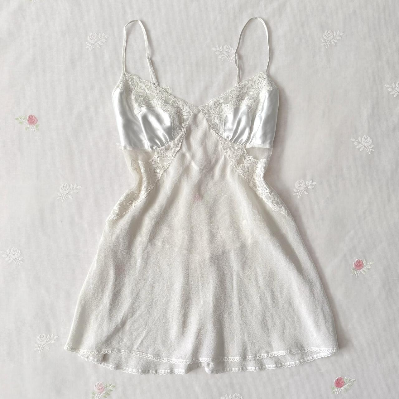 Victoria’s Secret white silk slip dress (M)