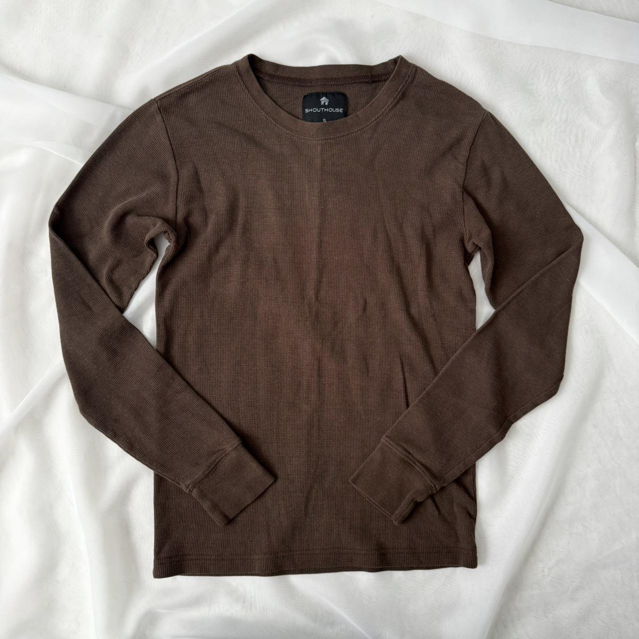 Shouthouse brown waffle knit long sleeve (S)