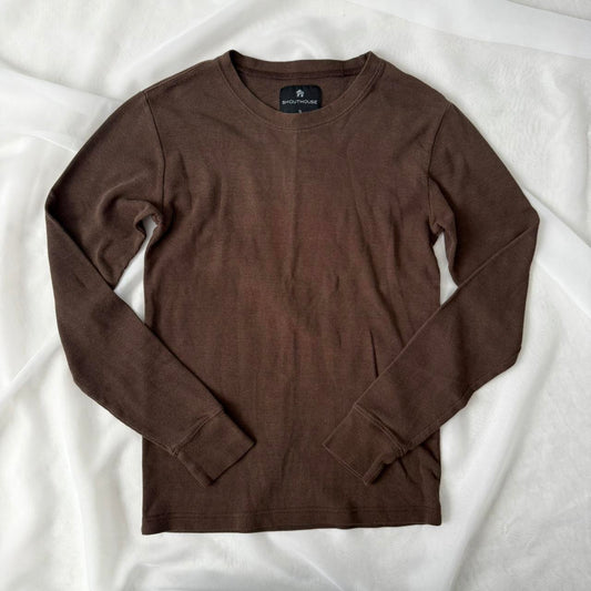 Shouthouse brown waffle knit long sleeve (S)